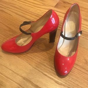 Kate Spade red patent leather Mary Jane pumps